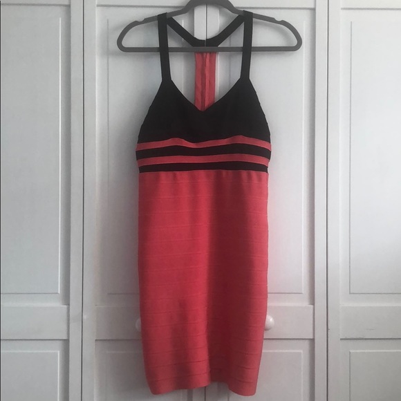 bebe Dresses & Skirts - Bebe Hot Pink and Black Dress